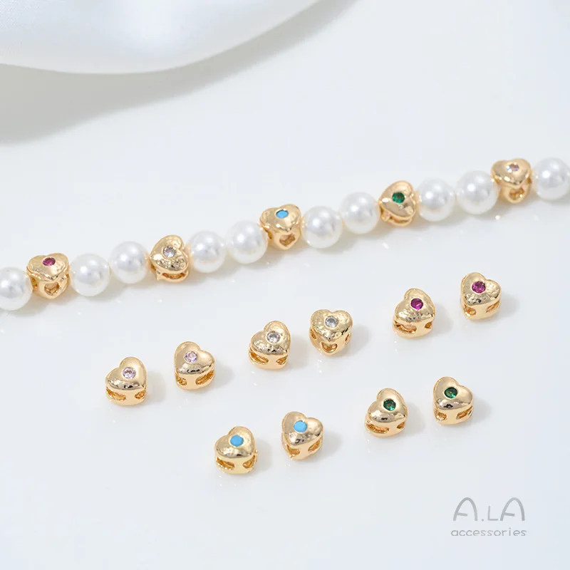 Inlaid Zircon Small Peach Heart 14 Packs Of Gold Love Small Bead Accessories Beaded DIY Bracelet Necklace Jewelry Materials
Inlaid Zircon Small Peach Heart 14 Packs Of Gold Love Small Bead Accessories Beaded DIY Bracelet Necklace Jewelry Materials