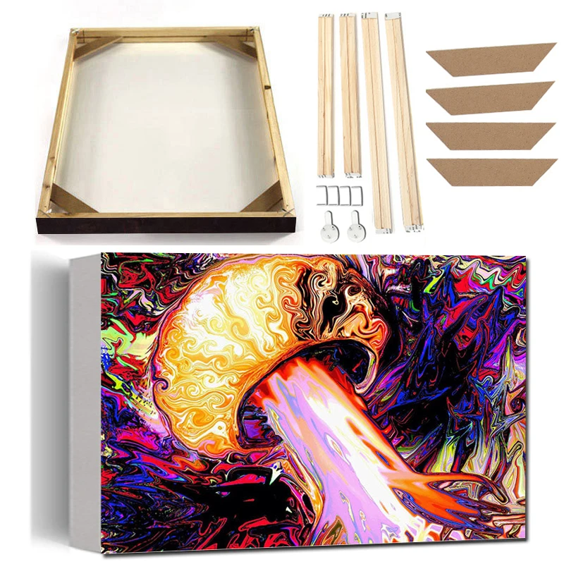 Blacklight Magic Mushroom Wall Art Canvas Painting with Frame Abstract Psychedelic Trippy Oil Painting Poster Prints Picture
Blacklight Magic Mushroom Wall Art Canvas Painting with Frame Abstract Psychedelic Trippy Oil Painting Poster Prints Picture