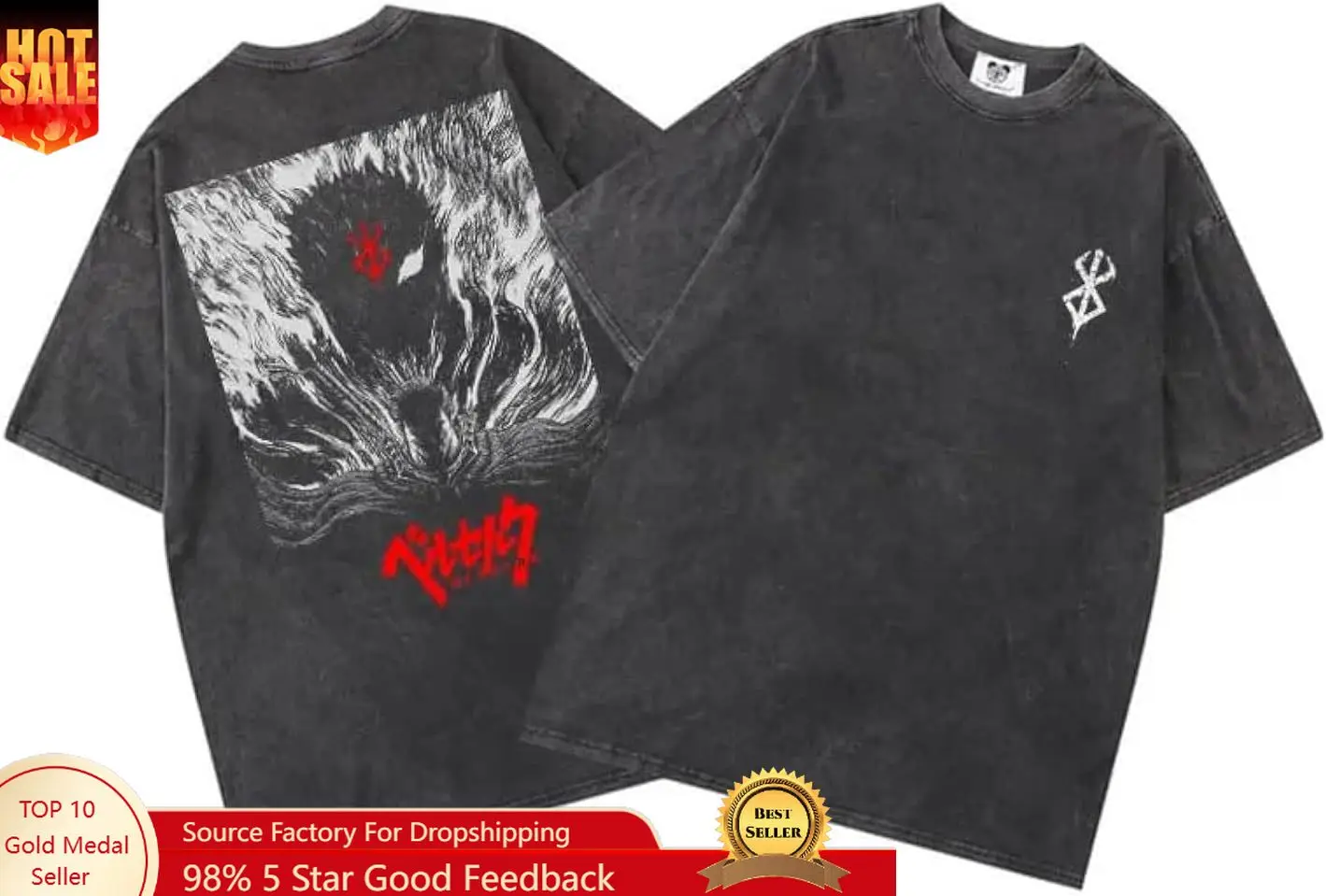Y2K Tops Men's 90s Vintage Berserk Anime Graphic Shirts Summer Casual Tee Streetwear Harajuku Top Tshirt
Y2K Tops Men's 90s Vintage Berserk Anime Graphic Shirts Summer Casual Tee Streetwear Harajuku Top Tshirt