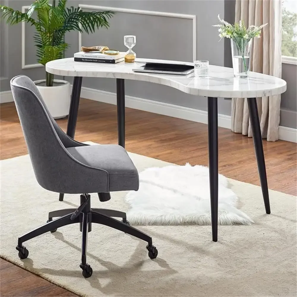 Special OfferDesk And Chair Set, 60 In White Marble Desk With Ebony Legs, Gray Upholstered Swivel Chair, -Century Ern Oice Set,
Special OfferDesk And Chair Set, 60 In White Marble Desk With Ebony Legs, Gray Upholstered Swivel Chair, -Century Ern Oice Set,