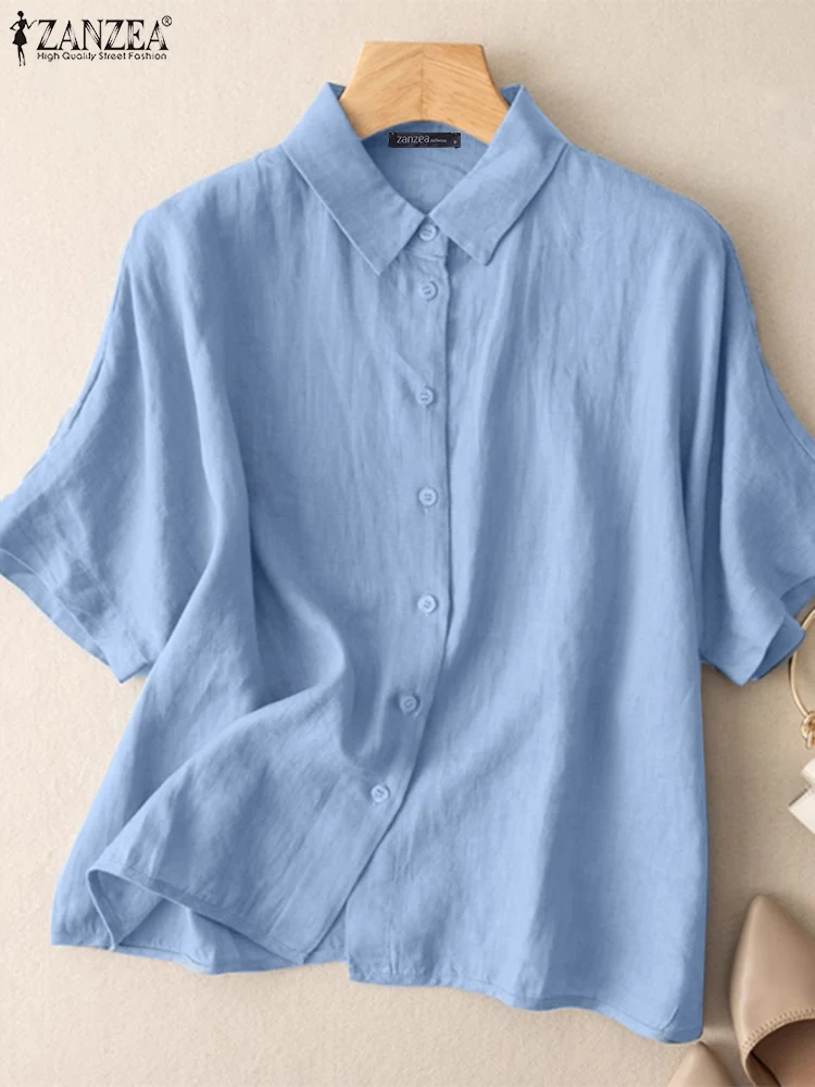 ZANZEA 2024 Summer Shirt Women Elegant Short Sleeve Solid Blouse Casual Loose OL Work Tops Lapel Neck Blusas Buttons Up Chemise
ZANZEA 2024 Summer Shirt Women Elegant Short Sleeve Solid Blouse Casual Loose OL Work Tops Lapel Neck Blusas Buttons Up Chemise