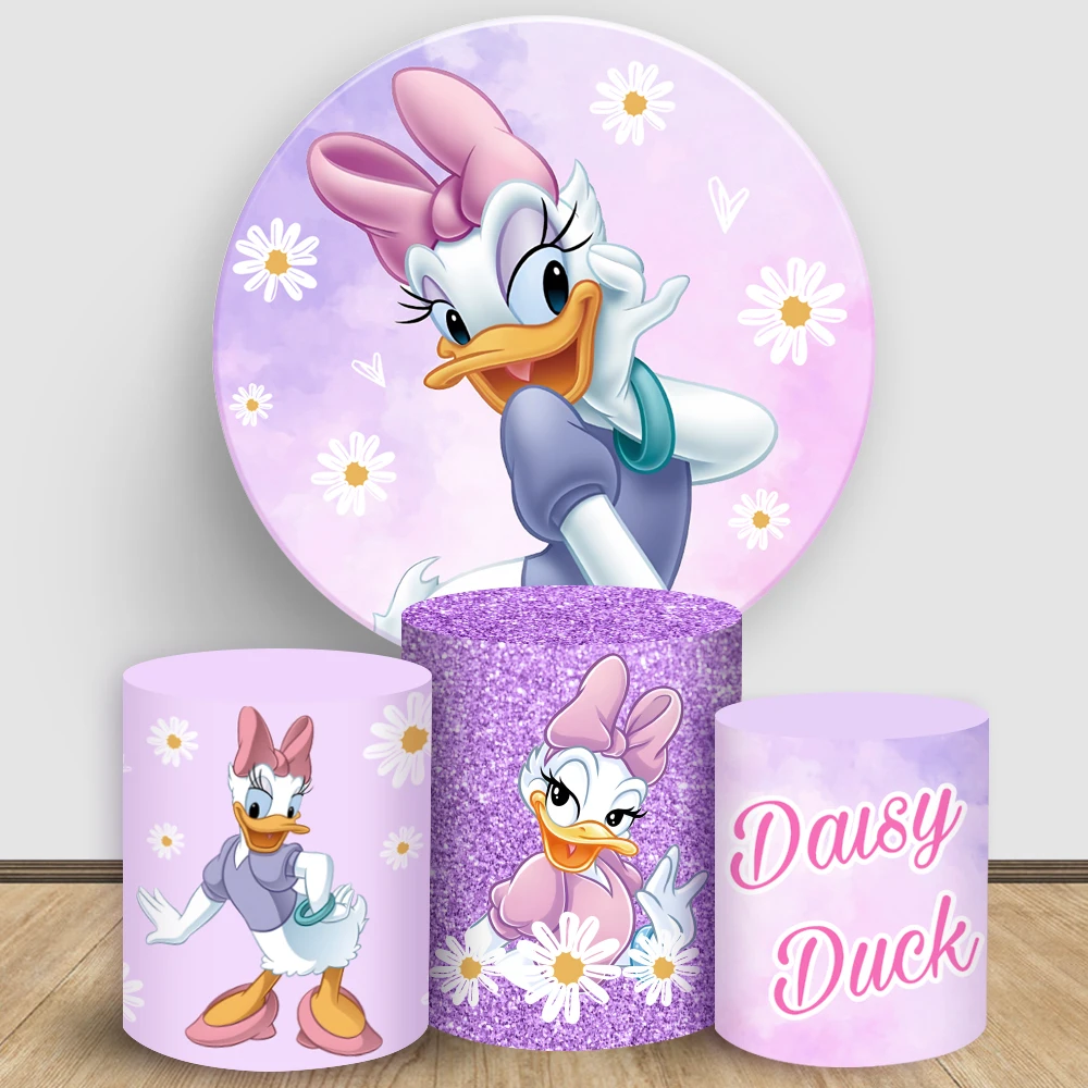 Girls Birthday Round Backdrop Disney Daisy Duck purple Cake Table Cylinder Cover Baby Shower Kids Party Photography Decorations
Girls Birthday Round Backdrop Disney Daisy Duck purple Cake Table Cylinder Cover Baby Shower Kids Party Photography Decorations