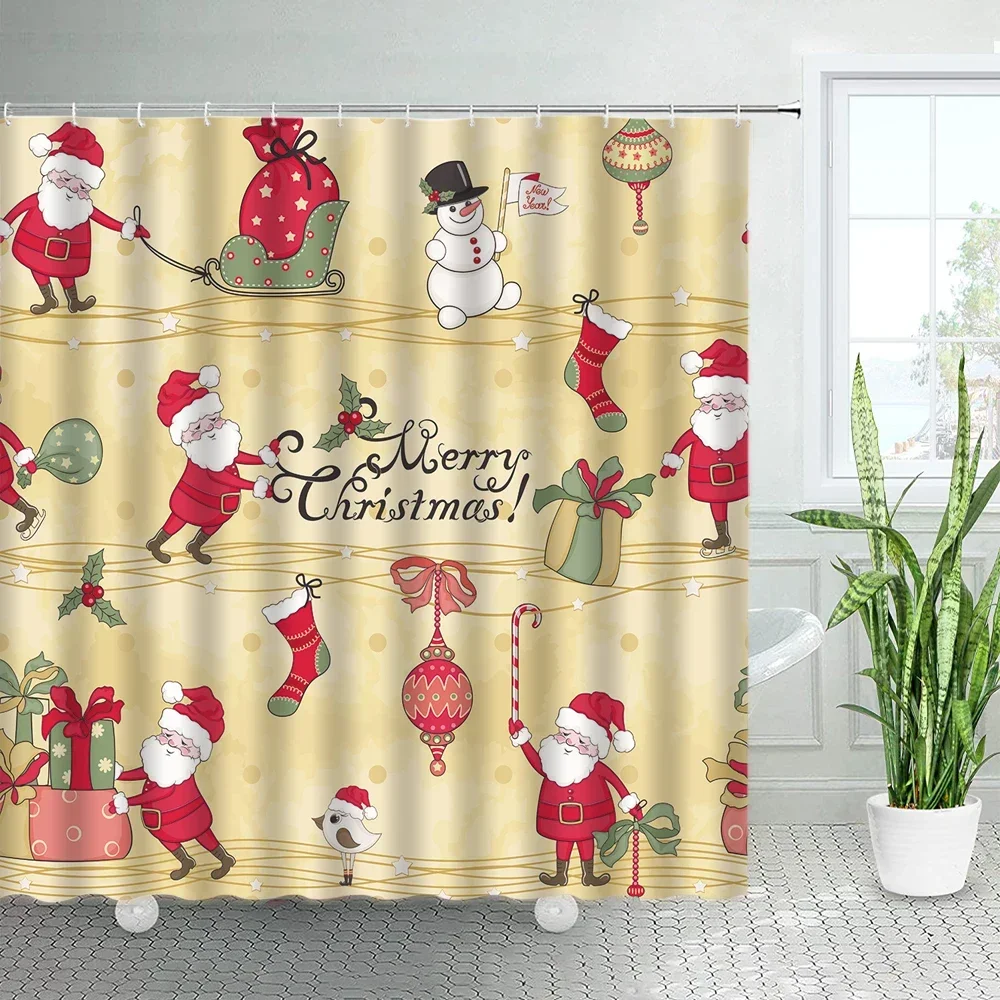 Funny Cartoon Santa Claus Christmas Shower Curtains Cute Snowman New Year Xmas Decor With Hooks Fabric Bath Curtain Bathroom Set
Funny Cartoon Santa Claus Christmas Shower Curtains Cute Snowman New Year Xmas Decor With Hooks Fabric Bath Curtain Bathroom Set