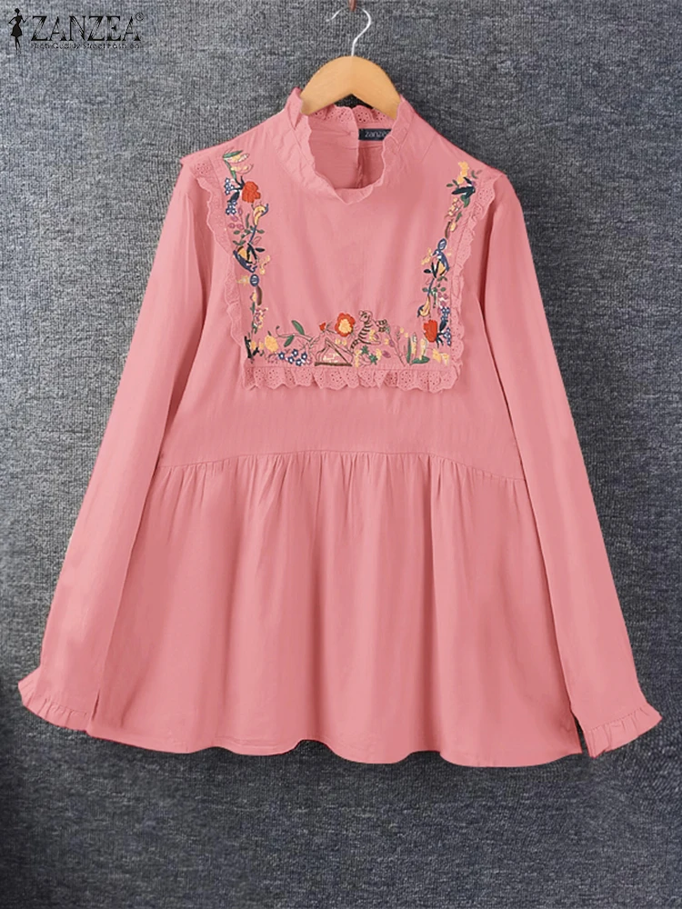 ZANZEA Elegant Solid Shirts Spring Embroidery Blouse Women Long Sleeve Tunic Tops Stylish Patchwork Work Blusas Loose Chemise
ZANZEA Elegant Solid Shirts Spring Embroidery Blouse Women Long Sleeve Tunic Tops Stylish Patchwork Work Blusas Loose Chemise
