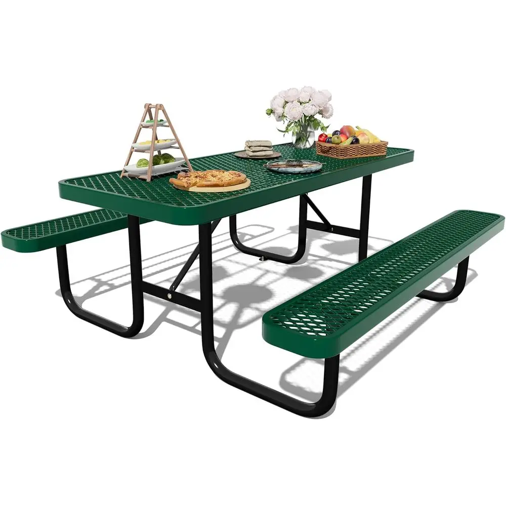 Commercial Metal Picnic Table with Benches and Umbrella Hole - Durable Outdoor Furniture for Gardens and Patios (Green, 6 Seater
Commercial Metal Picnic Table with Benches and Umbrella Hole - Durable Outdoor Furniture for Gardens and Patios (Green, 6 Seater