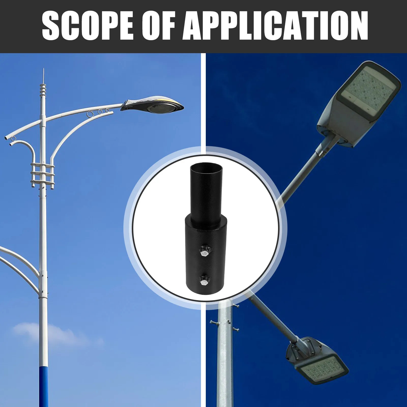 76 to 60Mm Lamp Pole Adapter Heavy Duty Outdoor Light Post Converter for Street Installation Light Pole Tenon
76 to 60Mm Lamp Pole Adapter Heavy Duty Outdoor Light Post Converter for Street Installation Light Pole Tenon