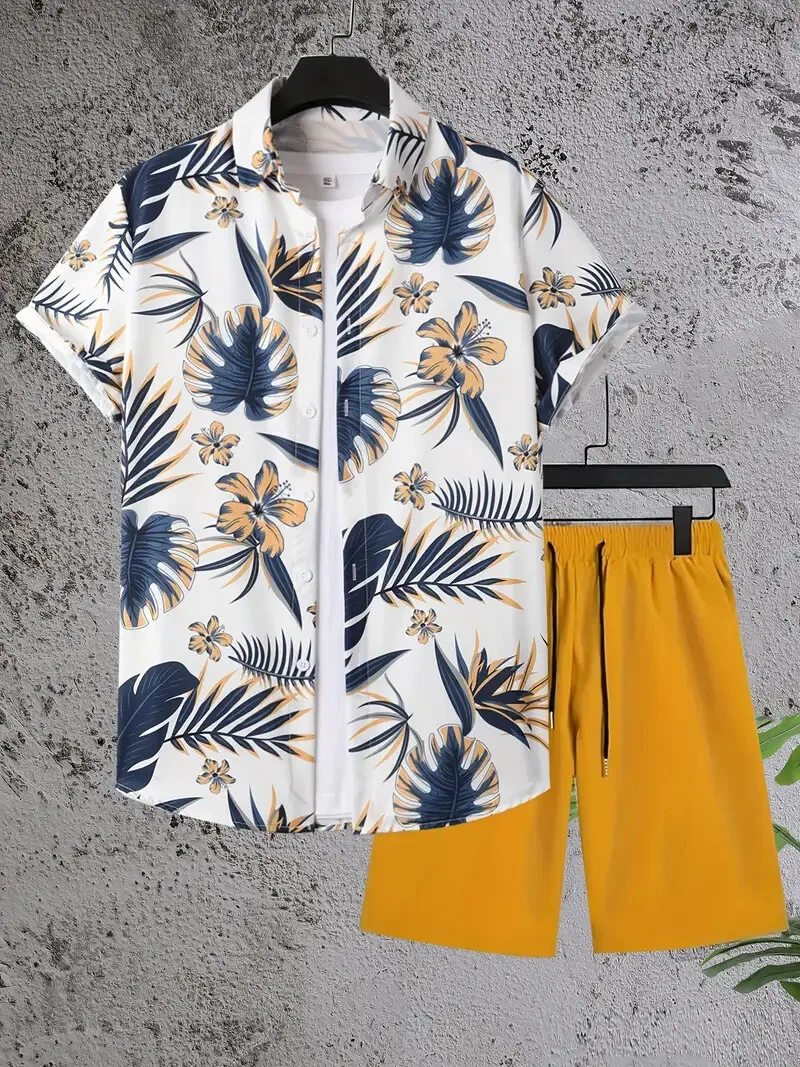 2025 Summer Men's Short-sleeved Shirt Set Fashionable Bright Floral Prints Hawaiian Casual Beach Vacation Style Men's Shirt Set
2025 Summer Men's Short-sleeved Shirt Set Fashionable Bright Floral Prints Hawaiian Casual Beach Vacation Style Men's Shirt Set