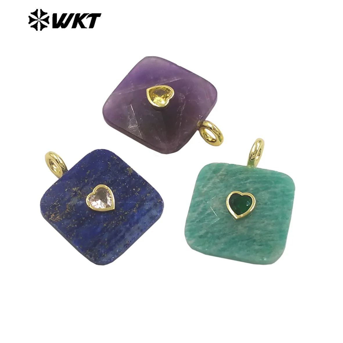WT-P2105 Smooth Texture Flat Square Gemstone With Heartshape Tiny Zircon Paved Pink Quartz Amozonite Stone Accessories
WT-P2105 Smooth Texture Flat Square Gemstone With Heartshape Tiny Zircon Paved Pink Quartz Amozonite Stone Accessories