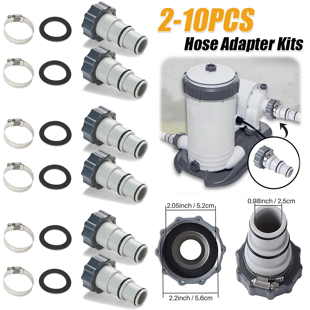 2-10PCS Hose Adapter Kit for Intex Fit ARU Threaded Connection Pumps Swimming Pool Parts
2-10PCS Hose Adapter Kit for Intex Fit ARU Threaded Connection Pumps Swimming Pool Parts