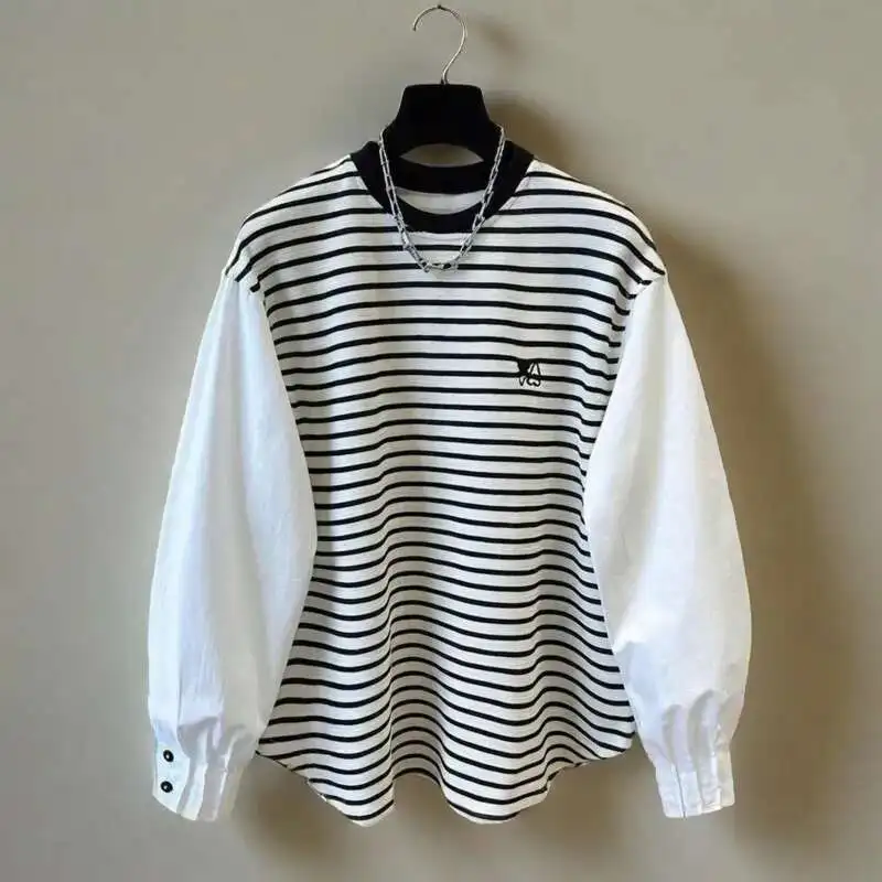 Повседневный пуловер с длинными рукавами и вышивкой в полоску с круглым вырезом и капюшоном, женская свободная универсальная толстовка, летняя
Повседневный пуловер с длинными рукавами и вышивкой в полоску с круглым вырезом и капюшоном, женская свободная универсальная толстовка, летняя