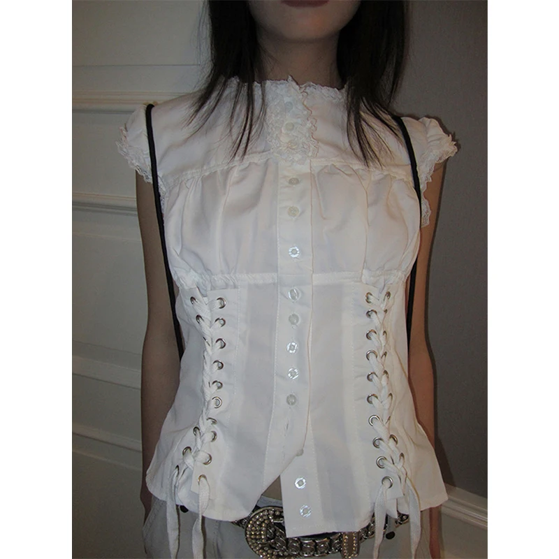Винтажные укороченные белые рубашки MEXZT для женщин в стиле Y2K Harajuku, кружевные блузки с завязками, летние женские топы в японском стиле с рукавами-крылышками, приталенный дизайн
Винтажные укороченные белые рубашки MEXZT для женщин в стиле Y2K Harajuku, кружевные блузки с завязками, летние женские топы в японском стиле с рукавами-крылышками, приталенный дизайн