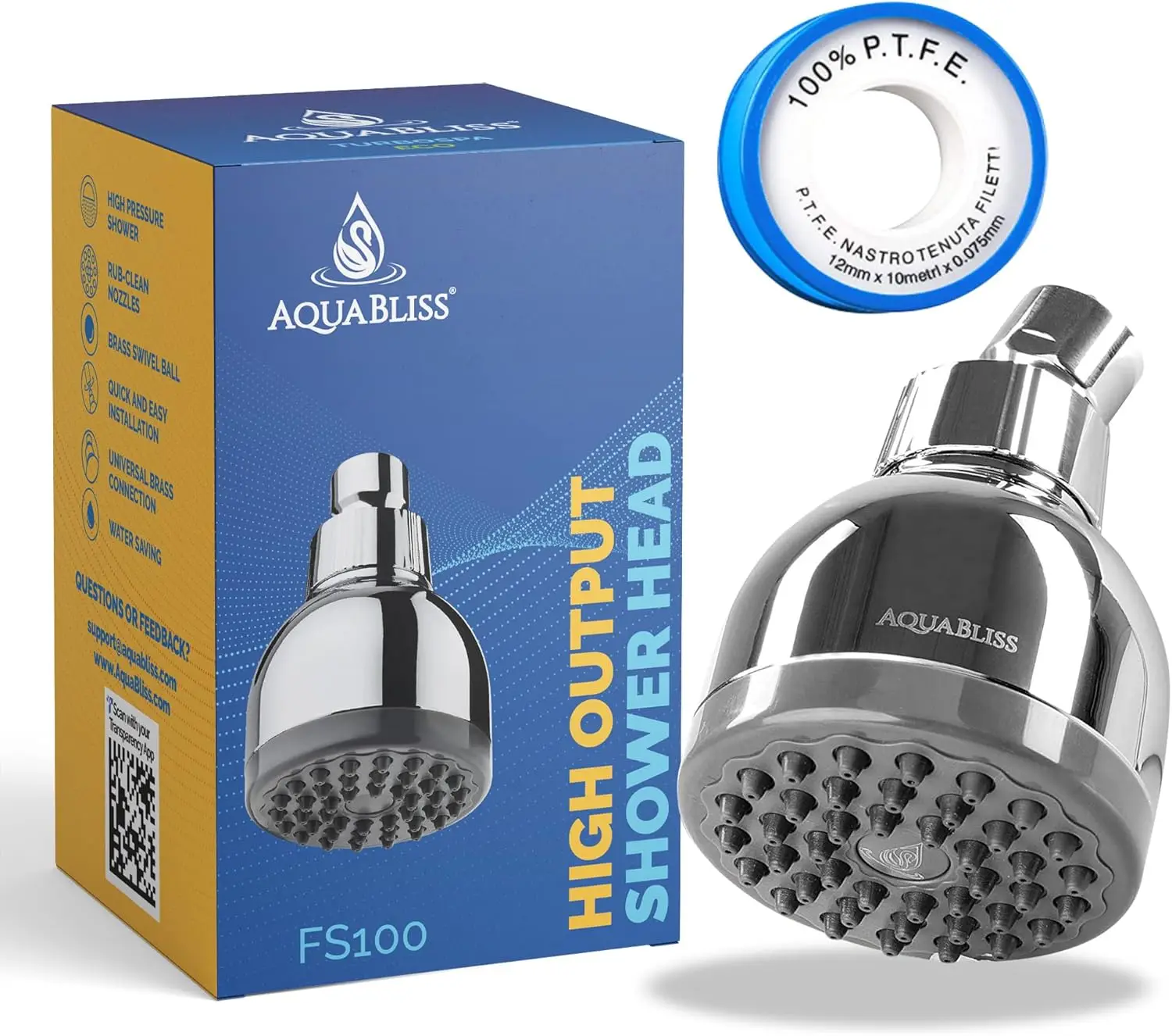 High Pressure Shower Head with 42 Nozzles for Full Coverage and Stress Relief, 3 Inch Wide Spray Pivoting Showerhead with Flow
High Pressure Shower Head with 42 Nozzles for Full Coverage and Stress Relief, 3 Inch Wide Spray Pivoting Showerhead with Flow