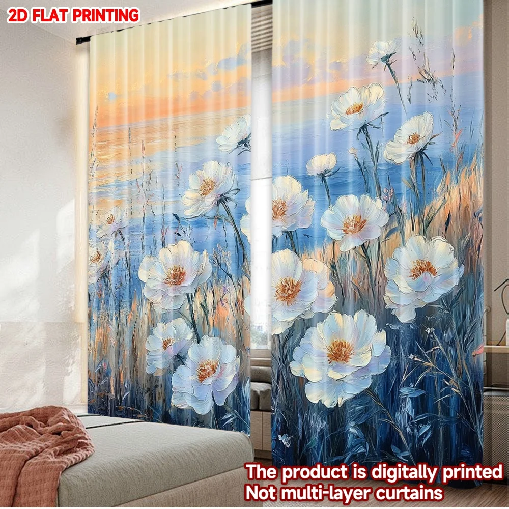 2D flat printing 2pcs Curtain Drapes White Flowers at Sunset Digital Printed Polyester Drapes Birthday Party for Holiday
2D flat printing 2pcs Curtain Drapes White Flowers at Sunset Digital Printed Polyester Drapes Birthday Party for Holiday