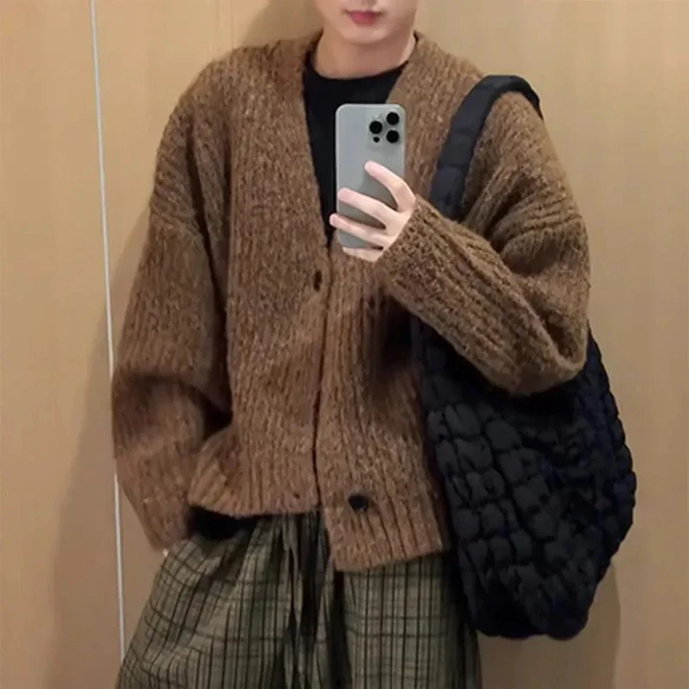 Men Sweater Double Button Casual Knitted Sweater Streetwear Fashion Youth Comfort Campus Long Sleeve Top Men'S Clothing New
Men Sweater Double Button Casual Knitted Sweater Streetwear Fashion Youth Comfort Campus Long Sleeve Top Men'S Clothing New