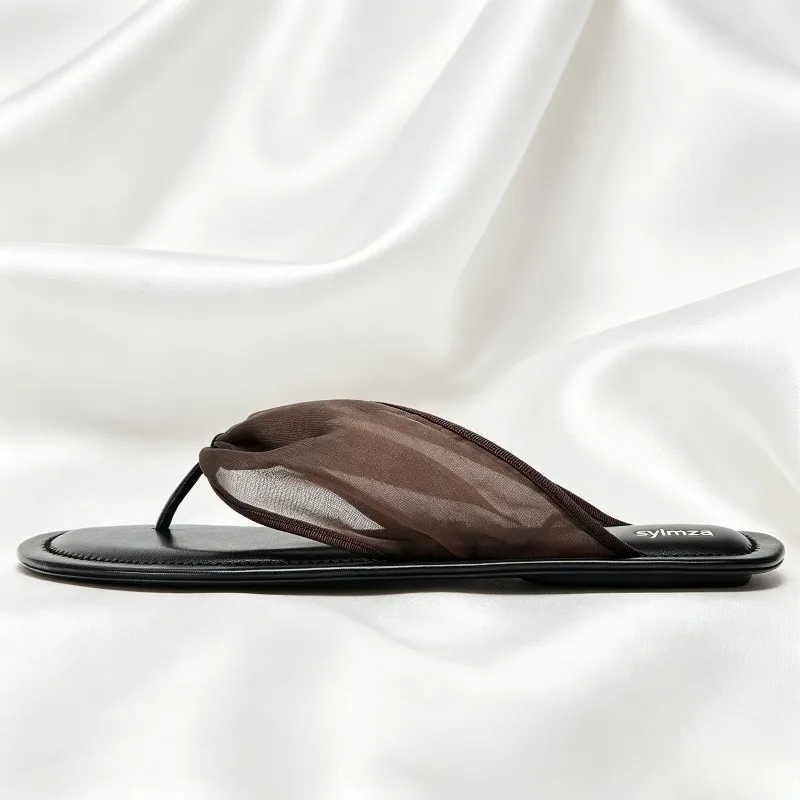 Elegant Mesh-front Flat Sandals Women Fashion Round-toe Clip Toe Flip-flops Street-style Light Casual Shoes Sandalias De Mujer
Elegant Mesh-front Flat Sandals Women Fashion Round-toe Clip Toe Flip-flops Street-style Light Casual Shoes Sandalias De Mujer