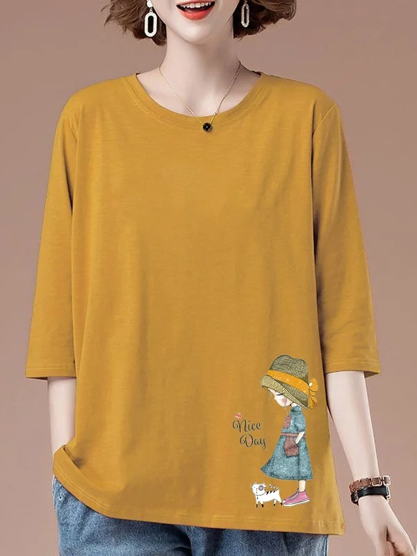 100% Pure Cotton plus Size Spring Summer New Style Seven Sleeve T-Shirt Korean Version round Neck Ladies Base Shirt with Slit
100% Pure Cotton plus Size Spring Summer New Style Seven Sleeve T-Shirt Korean Version round Neck Ladies Base Shirt with Slit