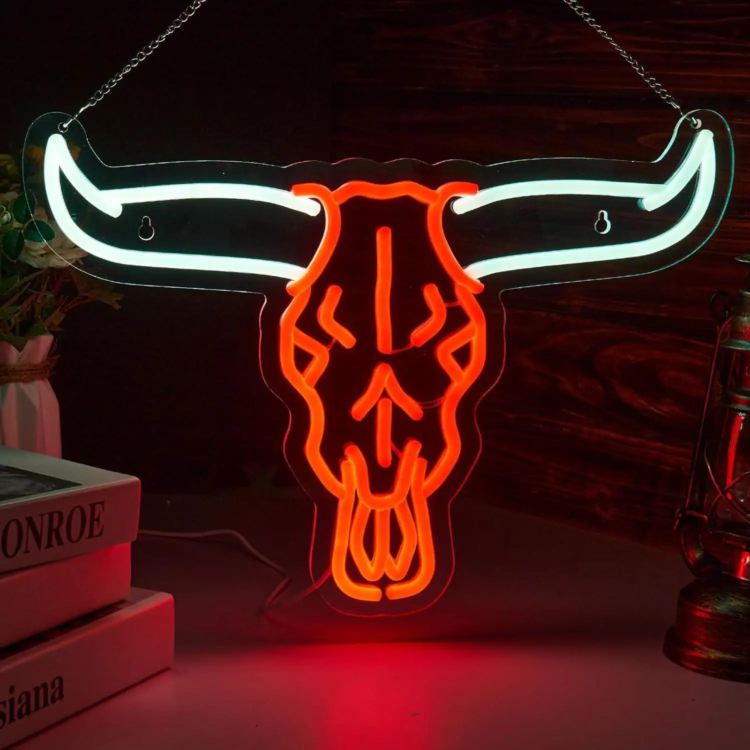 Longhorn Bull Skull Neon Sign Dimmable LED Lights for Western Beer Bar Club Man Cave Home Cowboy Rodeo Theme Party Wall Decor
Longhorn Bull Skull Neon Sign Dimmable LED Lights for Western Beer Bar Club Man Cave Home Cowboy Rodeo Theme Party Wall Decor