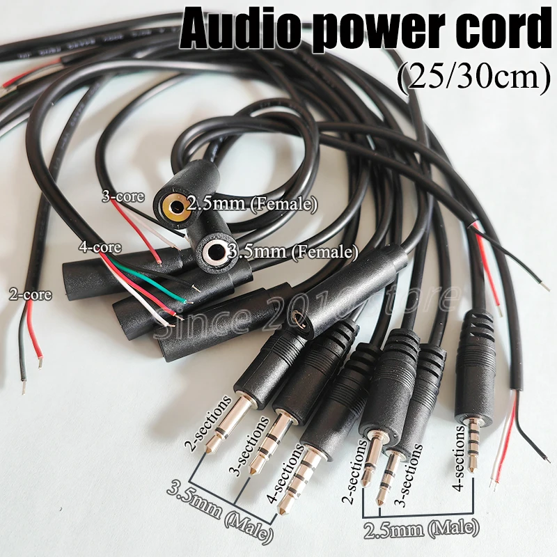 3.5/2.5mm Male/female Audio Cable 2/3/4 Pole Single/stereo Auxiliary Plug Socket Connector For DIY Audio Headphone Cable Repair
3.5/2.5mm Male/female Audio Cable 2/3/4 Pole Single/stereo Auxiliary Plug Socket Connector For DIY Audio Headphone Cable Repair