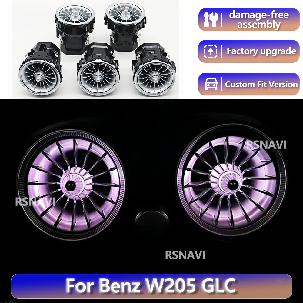 RGB color streamer For Benz W205 X253 C-Class GLC AMG C43 C63 2015-2022 64 Colour Air Conditioning Vents Exhaust Nozzle Refit
RGB color streamer For Benz W205 X253 C-Class GLC AMG C43 C63 2015-2022 64 Colour Air Conditioning Vents Exhaust Nozzle Refit