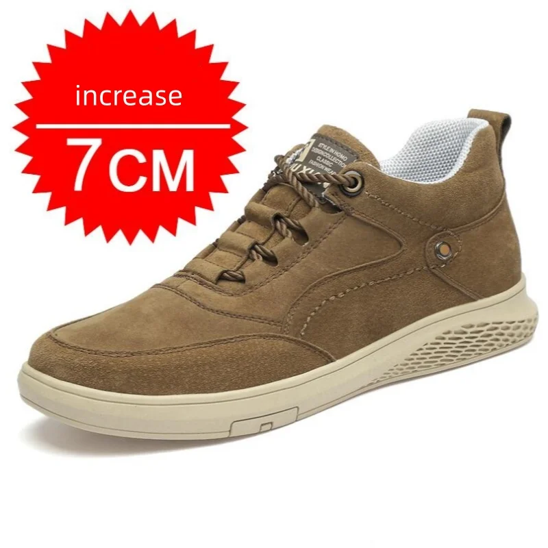 Men's Genuine Leather Elevator Sneakers 7CM Hidden Heel Height Increase Insole Fashion Sports Chunky Lift Shoes
Men's Genuine Leather Elevator Sneakers 7CM Hidden Heel Height Increase Insole Fashion Sports Chunky Lift Shoes