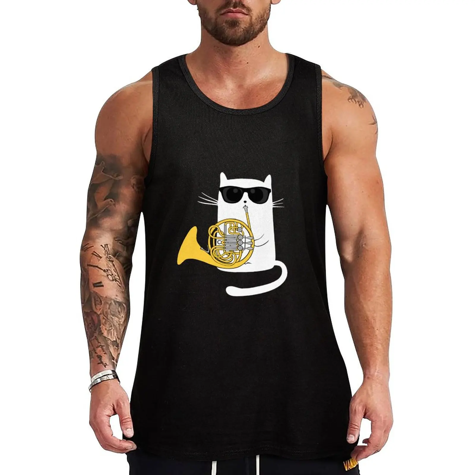 Jazz Cat Playing French Horn - Cool Smooth Tank Top Hip Hop Tank Top Streetwear Casual Sleeveless Tee
Jazz Cat Playing French Horn - Cool Smooth Tank Top Hip Hop Tank Top Streetwear Casual Sleeveless Tee