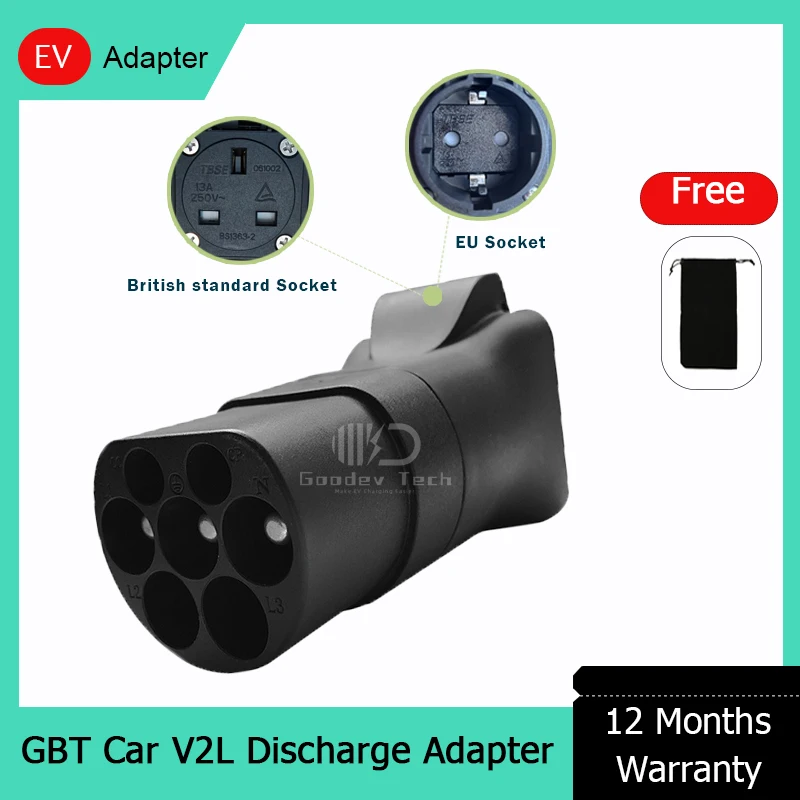 Portable Electric Vehicle GBT Car V2L Discharge Adapter 16A 250V With Schuko Socket Outdoor Use For GBT Standard New Energy Cars
Portable Electric Vehicle GBT Car V2L Discharge Adapter 16A 250V With Schuko Socket Outdoor Use For GBT Standard New Energy Cars