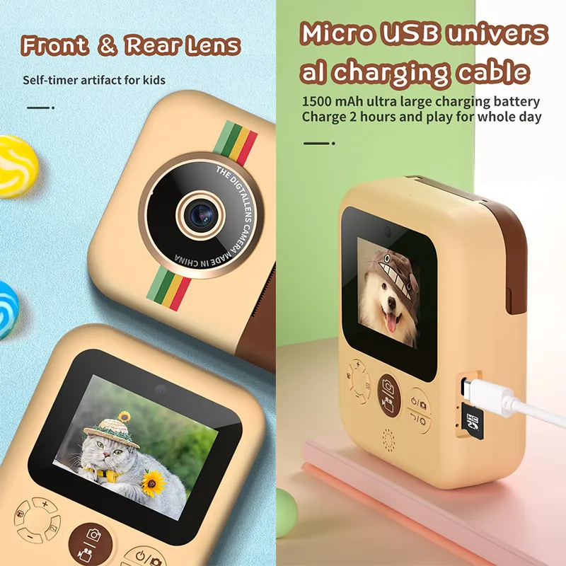 Instant Camera HD Video Recording Dual Lens Thermal Paper Photo Printing Boys Girls Toys Digital Kids Birthday Gift Camera
Instant Camera HD Video Recording Dual Lens Thermal Paper Photo Printing Boys Girls Toys Digital Kids Birthday Gift Camera