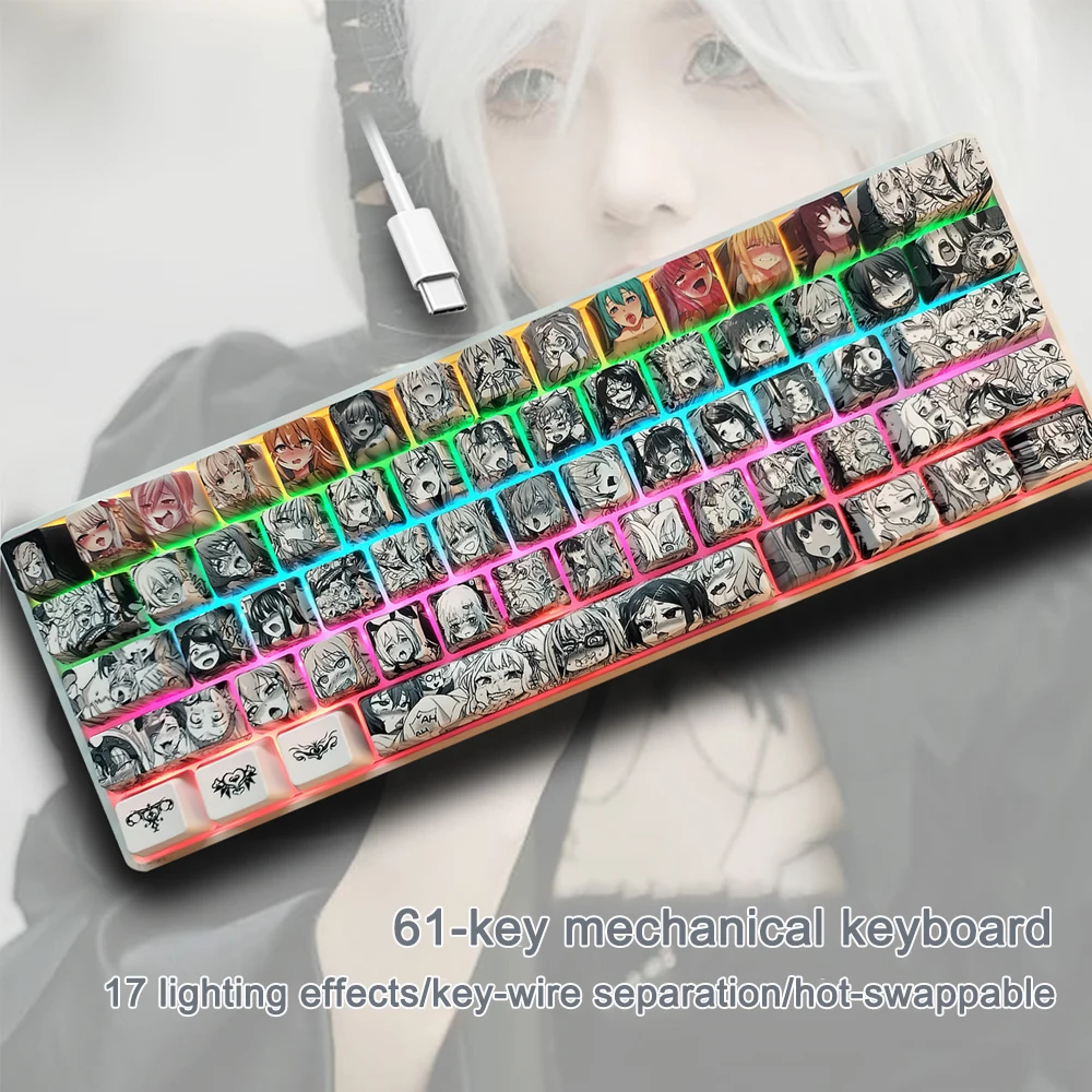 Mini 61-key Gaming/Office Keyboard Russian Korean PBT Keycap Type-C Wired RGB Mixed Light Compact Computer Keyboard for Win/Mac
Mini 61-key Gaming/Office Keyboard Russian Korean PBT Keycap Type-C Wired RGB Mixed Light Compact Computer Keyboard for Win/Mac
