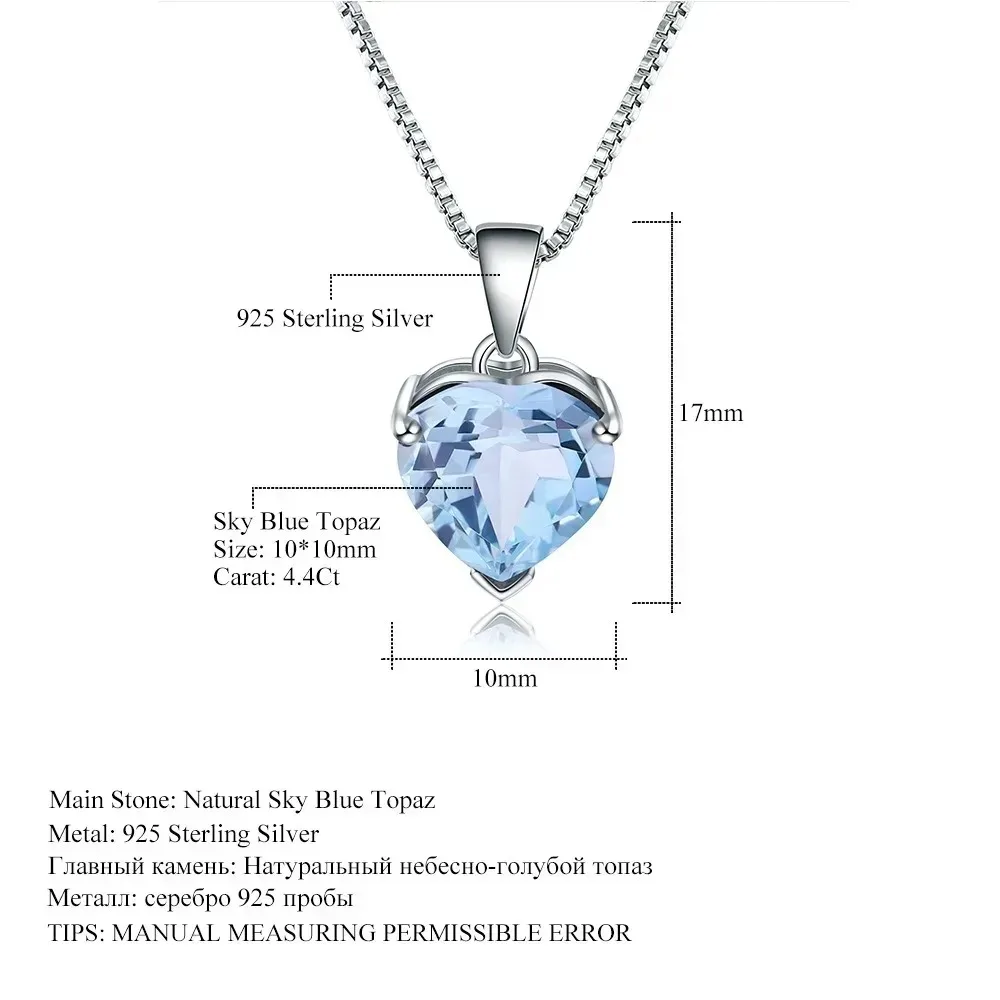 S925 Sterling Silver Heart-Shaped Topaz Pendant Necklace - Natural Colorful Gemstone Jewelry
S925 Sterling Silver Heart-Shaped Topaz Pendant Necklace - Natural Colorful Gemstone Jewelry