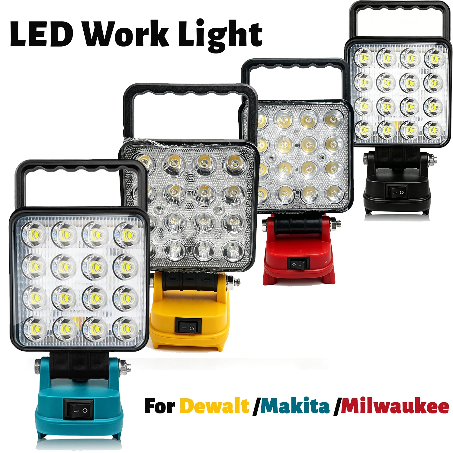 Cordless LED Work Light Compatible for Makita Milwaukee Dewalt 18V Dual USB Waterproof No Battery
Cordless LED Work Light Compatible for Makita Milwaukee Dewalt 18V Dual USB Waterproof No Battery