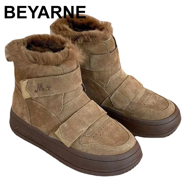 Snow Boots Women Cow Suede Furry Solid Color Round Toe Hook & Loop Flat With 2024 Winter Lasies Shoes Handmade
Snow Boots Women Cow Suede Furry Solid Color Round Toe Hook & Loop Flat With 2024 Winter Lasies Shoes Handmade