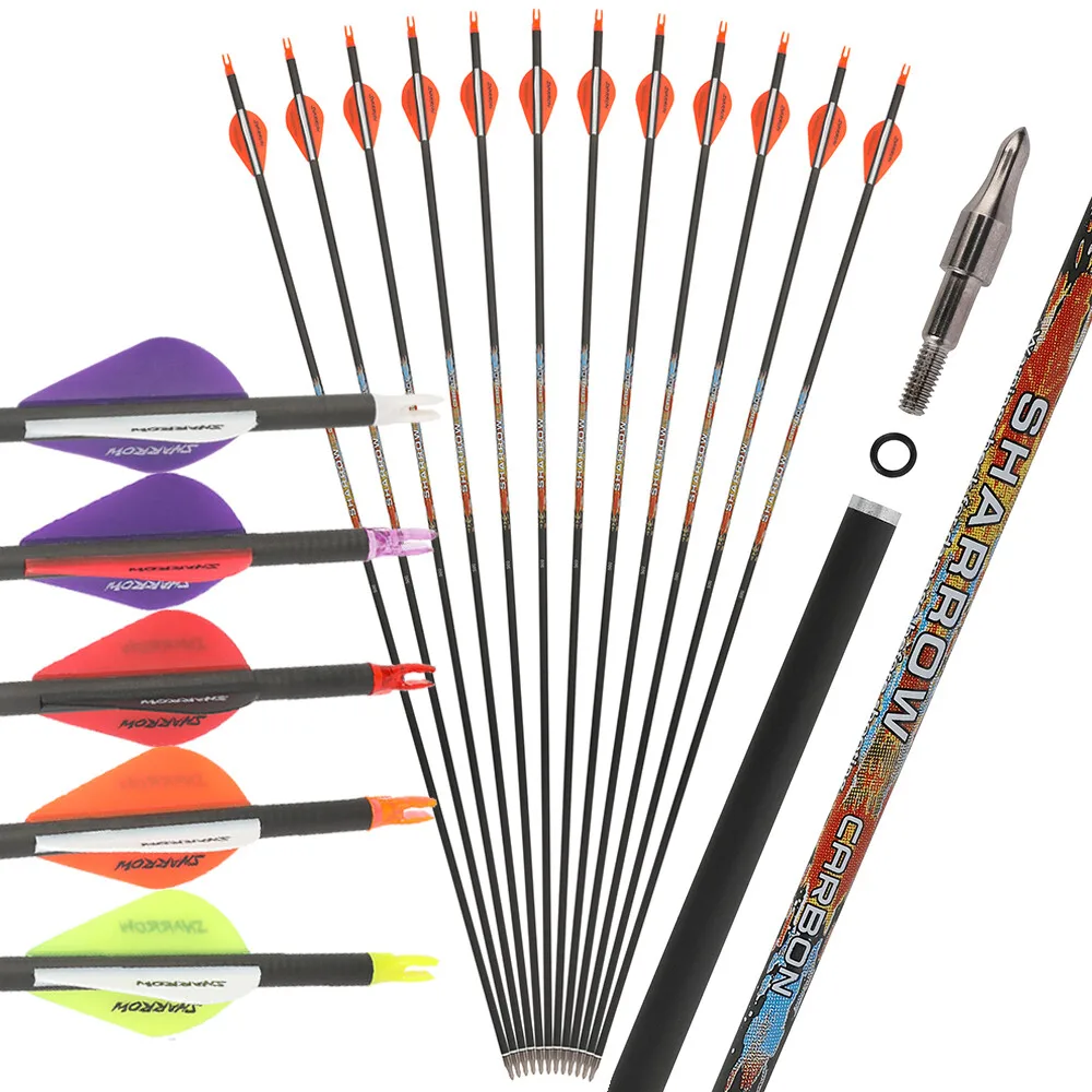 12pcs Pure Carbon Arrow Spine 250 300 350 400 500 600 ID6.2mm 31inch Shaft with 100Gr Arrowhead for Hunting Accessories
12pcs Pure Carbon Arrow Spine 250 300 350 400 500 600 ID6.2mm 31inch Shaft with 100Gr Arrowhead for Hunting Accessories