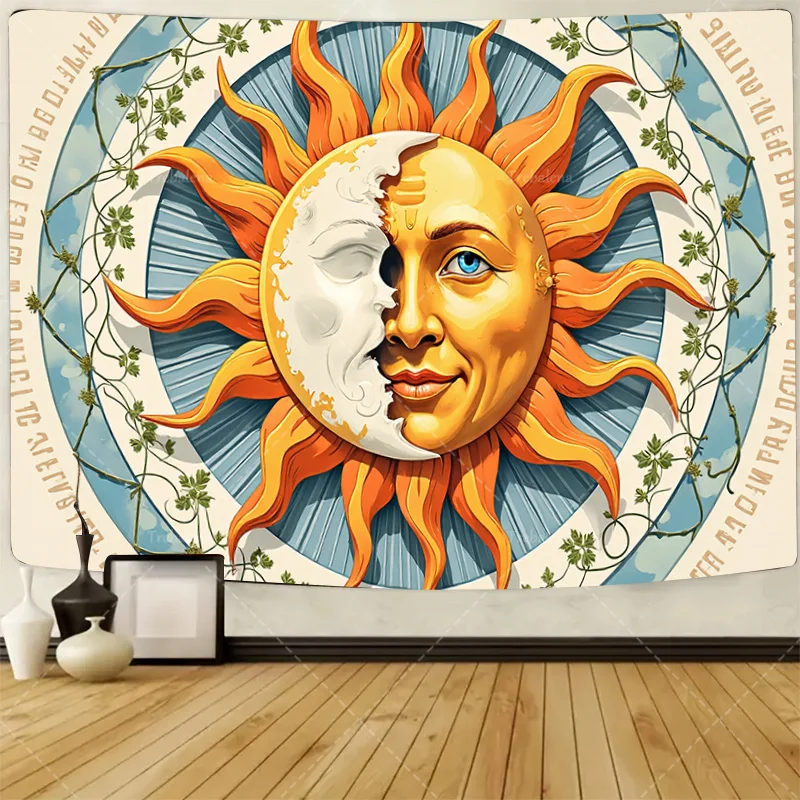 1 шт. настенный гобелен "Гобелен с изображением солнечной луны" - шикарный настенный гобелен в стиле бохо для декора гостиной"
1 шт. настенный гобелен "Гобелен с изображением солнечной луны" - шикарный настенный гобелен в стиле бохо для декора гостиной"