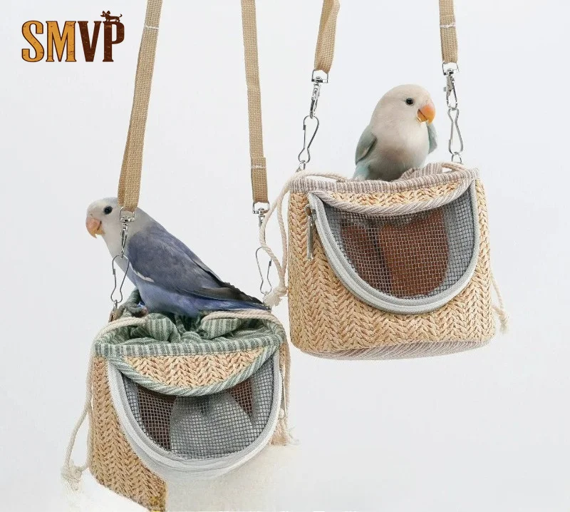 Breathable Woven Bird Carrier Bag Portable Outdoor Travel Cage with Mat Mesh Window Lightweight Crossbody Carry Pouch for Birds
Breathable Woven Bird Carrier Bag Portable Outdoor Travel Cage with Mat Mesh Window Lightweight Crossbody Carry Pouch for Birds