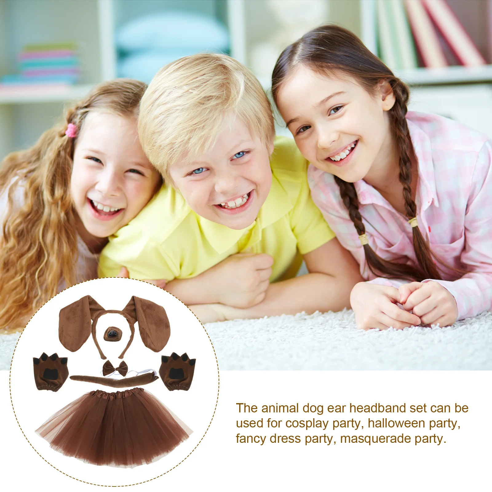 1Set Cosplay Dog Ear Headband Tail Bow Tie Fake Nose Gloves Tutu Skirt for Halloween Party Performance Photo Props
1Set Cosplay Dog Ear Headband Tail Bow Tie Fake Nose Gloves Tutu Skirt for Halloween Party Performance Photo Props