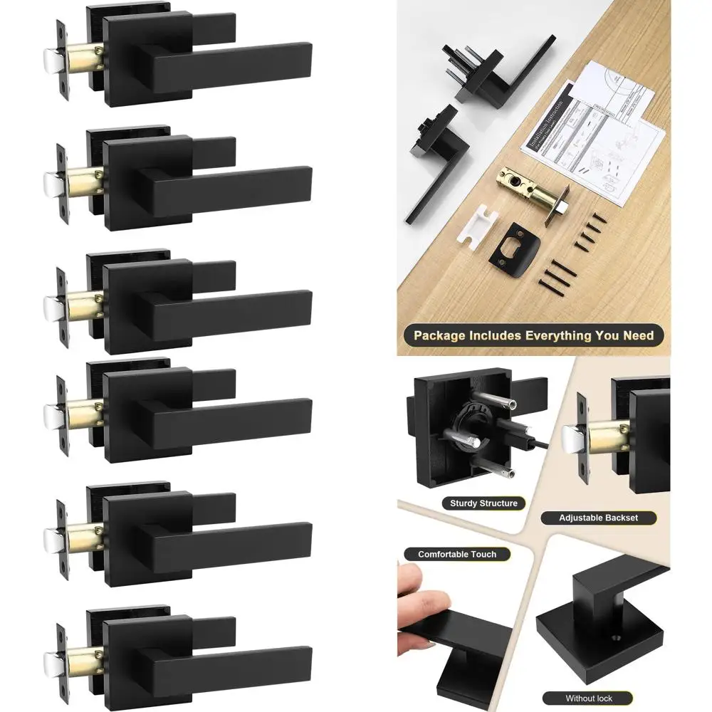 Матовые черные внутренние дверные ручки, проходной набор для левых/правых дверей, сверхмощные, 3 шт.
Матовые черные внутренние дверные ручки, проходной набор для левых/правых дверей, сверхмощные, 3 шт.