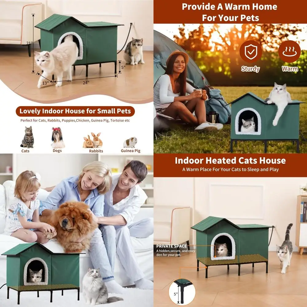Green Insulated Outdoor Cat Shelter for Winter, Large Warm House for Stray and Feral Cats
Green Insulated Outdoor Cat Shelter for Winter, Large Warm House for Stray and Feral Cats