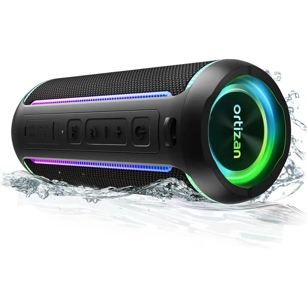 Portable 40W Bluetooth Speaker with Loud Bass, IPX7 Waterproof, 30-Hour Playtime, LED Lights, Wireless Stereo Pairing, Black
Portable 40W Bluetooth Speaker with Loud Bass, IPX7 Waterproof, 30-Hour Playtime, LED Lights, Wireless Stereo Pairing, Black
