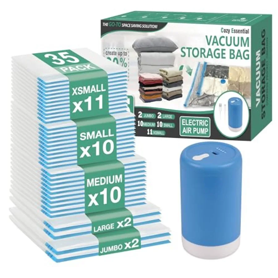 Travel Vacuum Storage Bags with Rechargeable Cordless USB Pump Space Saver Bags for Luggage Suitcase Carry-On for Clothes Blank
Travel Vacuum Storage Bags with Rechargeable Cordless USB Pump Space Saver Bags for Luggage Suitcase Carry-On for Clothes Blank