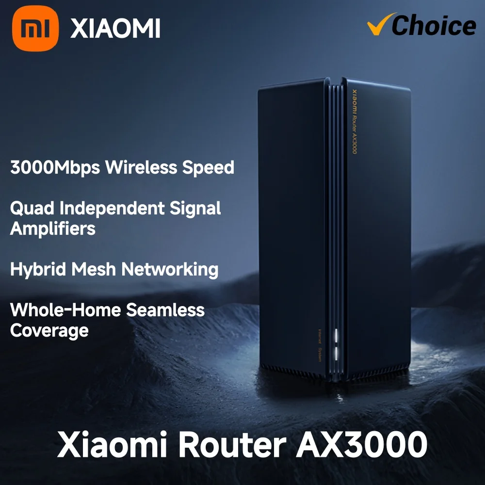 Xiaomi AX3000 WiFi6 Dual Band Router 5GHz Gigabit Mesh Signal Extender Mijia App Fast Connection Wide Coverage For Household Use
Xiaomi AX3000 WiFi6 Dual Band Router 5GHz Gigabit Mesh Signal Extender Mijia App Fast Connection Wide Coverage For Household Use