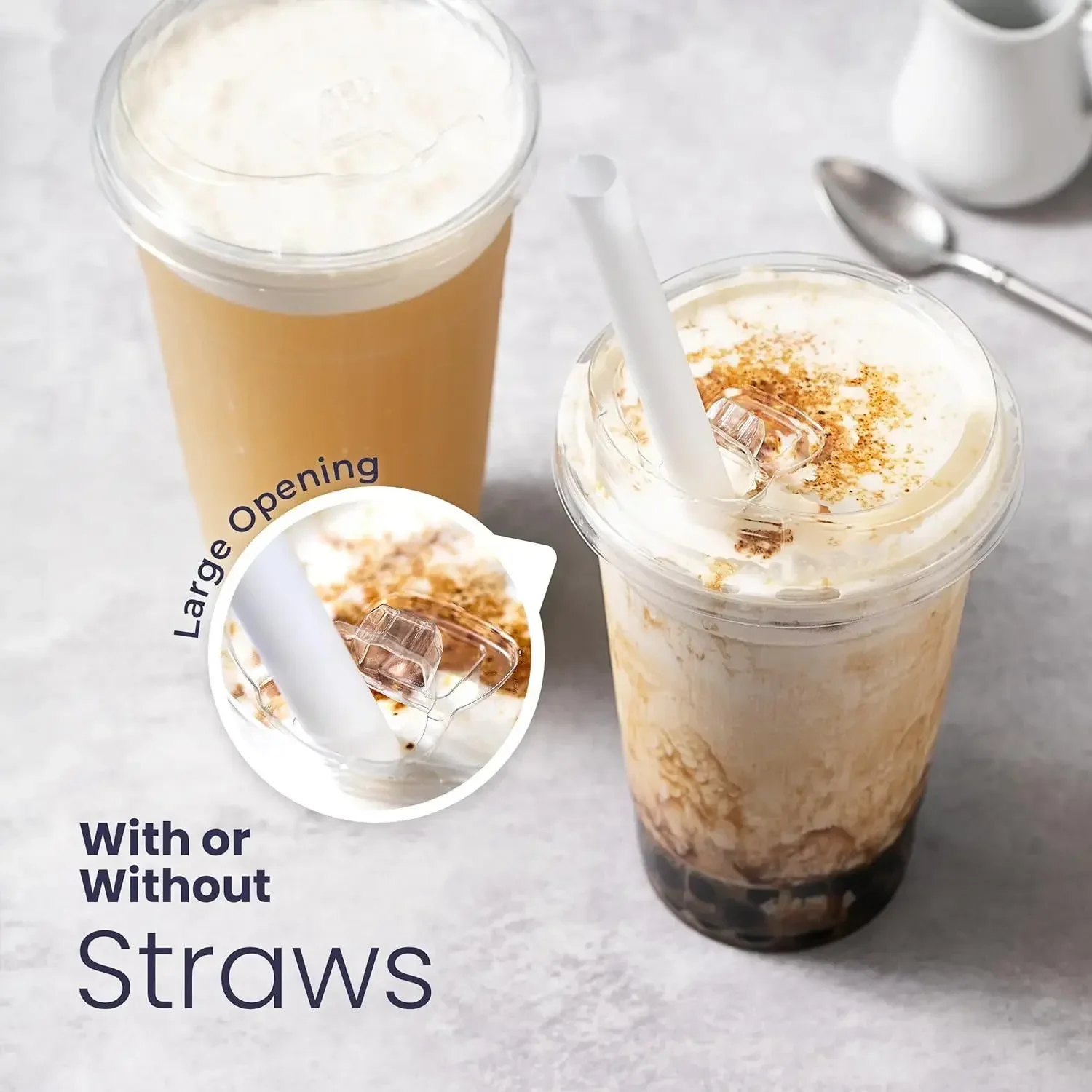 50pc Top Quality 16oz BPA Free PlasticCups with Straw Hole Lids-Clear Recyclable DisposableCoffee Cups for Iced Coffee Smoothies
50pc Top Quality 16oz BPA Free PlasticCups with Straw Hole Lids-Clear Recyclable DisposableCoffee Cups for Iced Coffee Smoothies