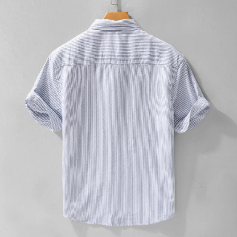 Summer New Fresh Striped Pure Cotton Thin Short Sleeve Shirts Men Clothing Soft Casual Streetwear FY212
Summer New Fresh Striped Pure Cotton Thin Short Sleeve Shirts Men Clothing Soft Casual Streetwear FY212
