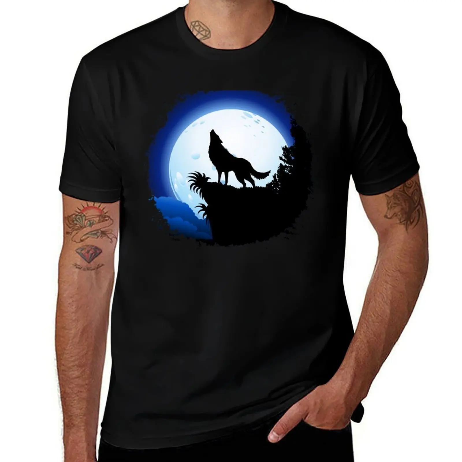 Wolf Howling at Blue Moon T-Shirt blacks Funny t-shirts graphic shirts cotton graphic tees luxury clothes men
Wolf Howling at Blue Moon T-Shirt blacks Funny t-shirts graphic shirts cotton graphic tees luxury clothes men