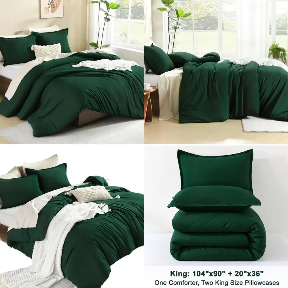 Комплект постельного белья из 3 предметов: изумрудно-зеленое одеяло и наволочки, однотонное, в лесном стиле, всесезонное, 104x90 дюймов, 1 пододеяльник и 2 наволочки
Комплект постельного белья из 3 предметов: изумрудно-зеленое одеяло и наволочки, однотонное, в лесном стиле, всесезонное, 104x90 дюймов, 1 пододеяльник и 2 наволочки