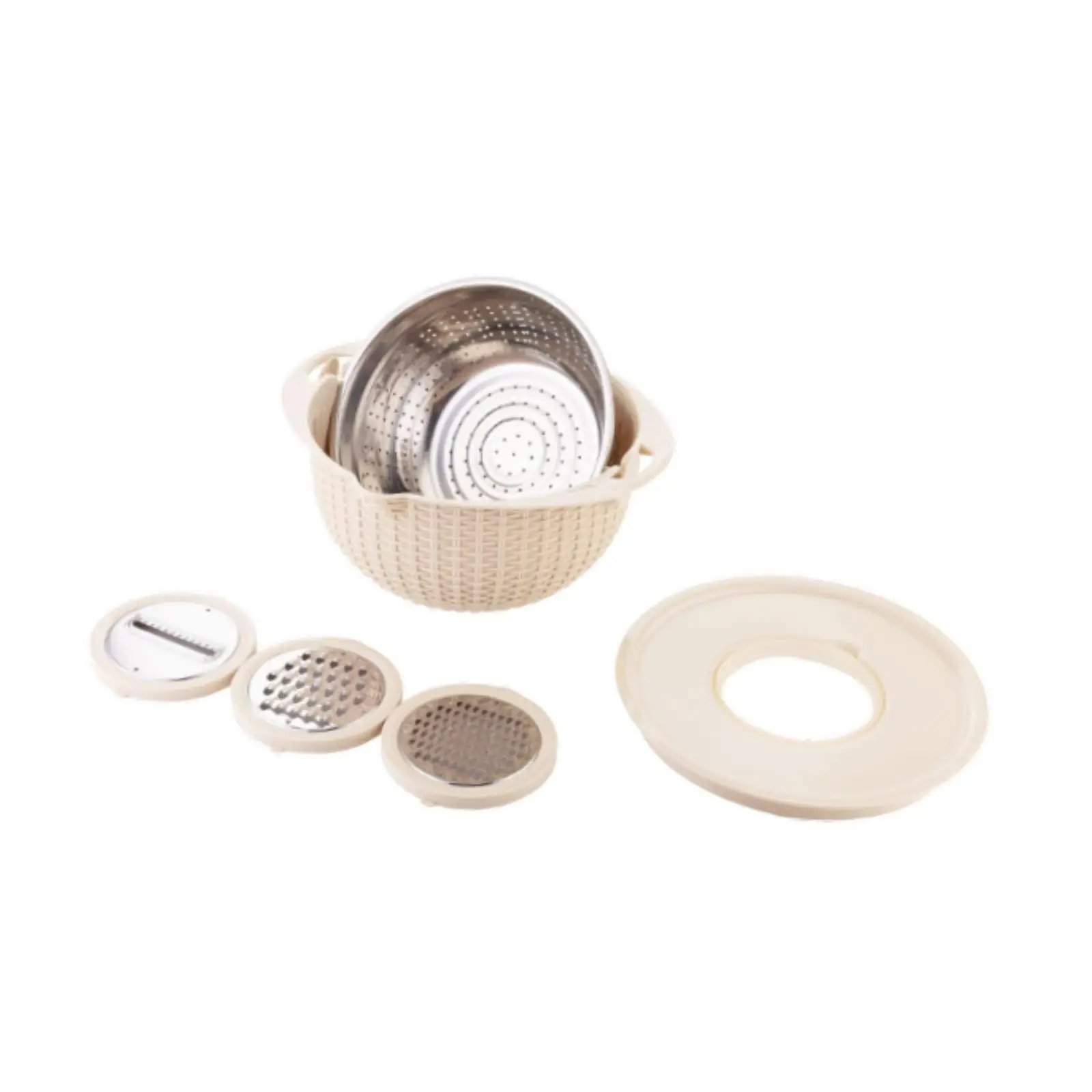 Kitchen Colander Set Rust Proof Detachable 360°Rotating Versatile Vegetable Slicer Salad Spinner Pasta Strainer for Shredding
Kitchen Colander Set Rust Proof Detachable 360°Rotating Versatile Vegetable Slicer Salad Spinner Pasta Strainer for Shredding