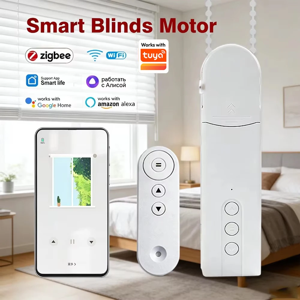 Wifi Roller Blinds Shade Drive Zigbee Smart Electric Curtain Shutter Motor RF Remote Works with Tuya APP Control
Wifi Roller Blinds Shade Drive Zigbee Smart Electric Curtain Shutter Motor RF Remote Works with Tuya APP Control