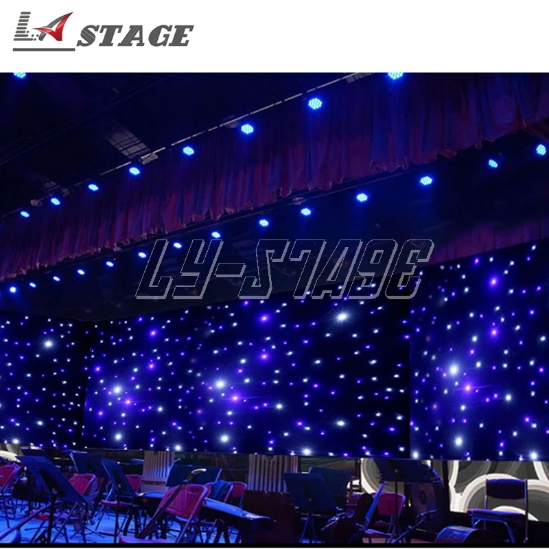 High Quality 3m*5m Fireproof Velvet LED Star Cloth Stage Backdrop DJ DMX Starry Curtain Retardant For Wedding Stage Decoration
High Quality 3m*5m Fireproof Velvet LED Star Cloth Stage Backdrop DJ DMX Starry Curtain Retardant For Wedding Stage Decoration