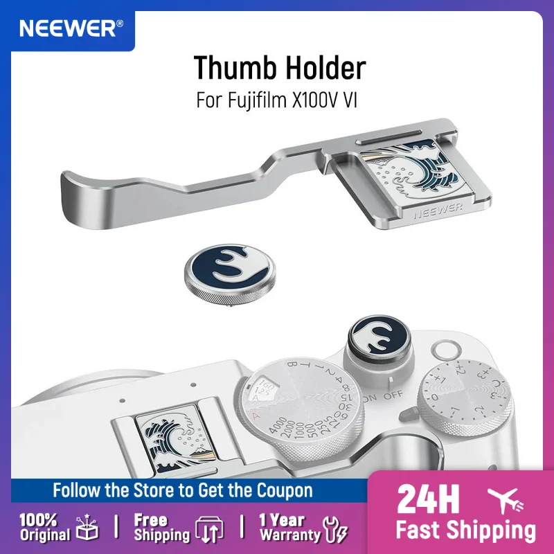 NEEWER X100V X100VI Thumb Grip Shutter Button Cap Set Ergonomic Thumb Holder with Shutter Release Button for Fujifilm X100V VI 
NEEWER X100V X100VI Thumb Grip Shutter Button Cap Set Ergonomic Thumb Holder with Shutter Release Button for Fujifilm X100V VI