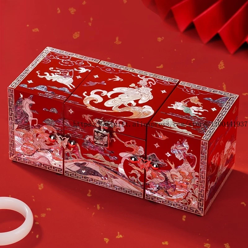 Luxury Mother-of-Pearl Jewelry Box Exquisite Wedding Gift Bridal Dowry Chest Jewelry Storage Handcrafted Lacquer Jewelry Case
Luxury Mother-of-Pearl Jewelry Box Exquisite Wedding Gift Bridal Dowry Chest Jewelry Storage Handcrafted Lacquer Jewelry Case