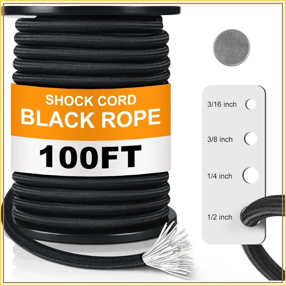 1/2 Inch 100 ft Bungee Shock Cord Rope Heavy Duty Elastic Stretch for Kayak Strap Tie Downs Camping Tent Crafting DIY
1/2 Inch 100 ft Bungee Shock Cord Rope Heavy Duty Elastic Stretch for Kayak Strap Tie Downs Camping Tent Crafting DIY
